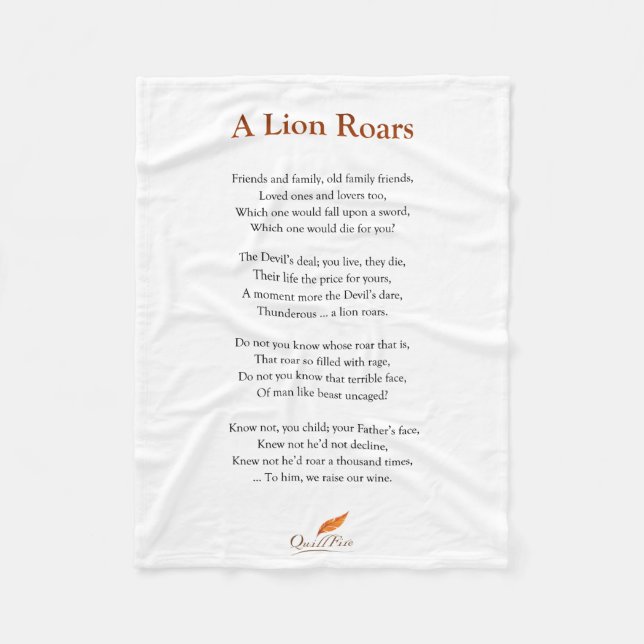 Un león ruge el poema en la manta (Anverso)