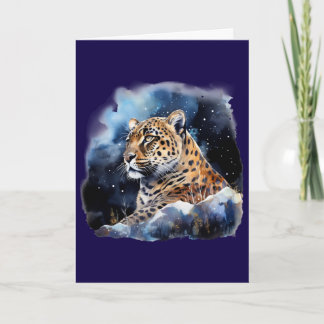 Un leopardo en la noche Tarjeta #1