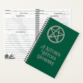Un libro de recetas en blanco grimoire de bruja
