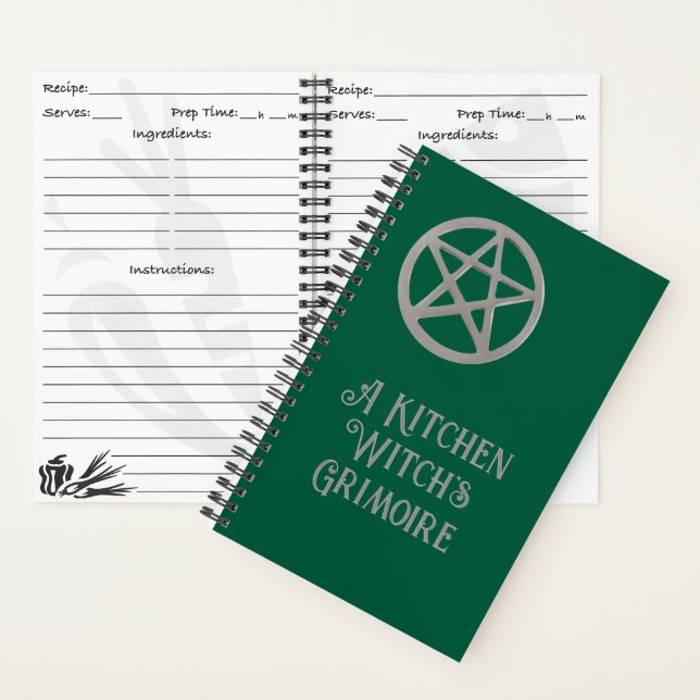 Un libro de recetas en blanco grimoire de bruja (Interior)