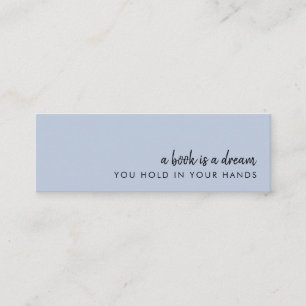 Un libro es un sueño   Tarjeta Mini Marcador Azul 