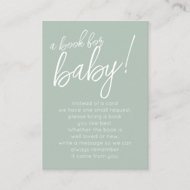 Un libro para la tarjeta de envoltura Baby Shower  (Anverso)