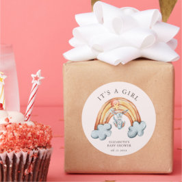 Un lindo arcoiris de conejo es un Pegatina de niño