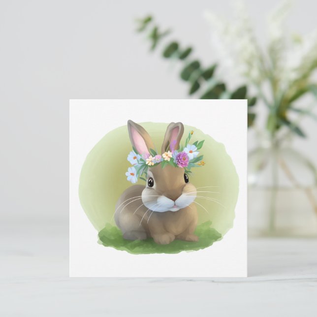 Un lindo conejo de Pascua para un ánimo positivo (Anverso de pie)