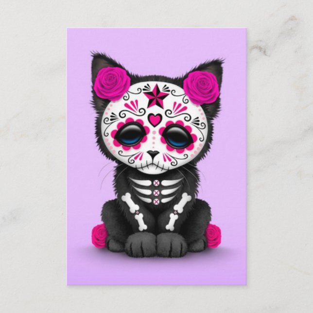 Un lindo día rosado del gato gatito muerto, morado (Anverso)