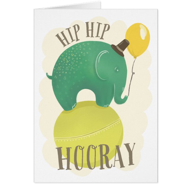 Un lindo elefante verde. Animales de cumpleaños pa (Frente)