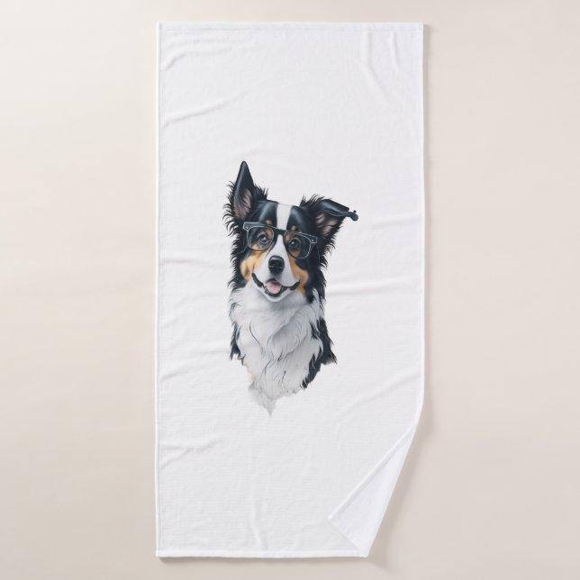 Un lindo perro en la frontera (Toalla de baño)
