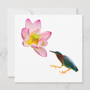 Un loto acuático y una garza