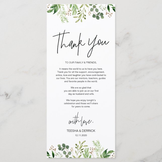 Un lugar romántico moderno - Gracias - Tarjeta (Anverso)