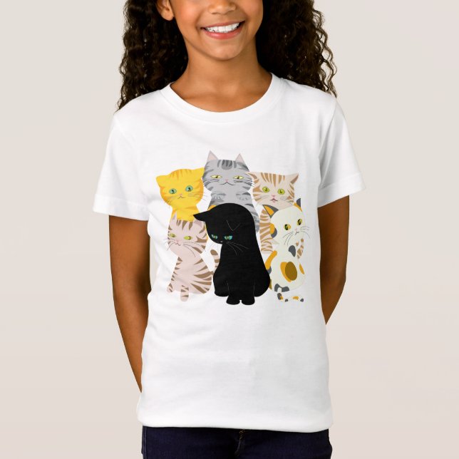 Un manojo de las camisetas de los gatos del chica (Anverso)