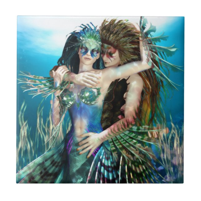 Un mar de la baldosa cerámica del amor y de la (Frente)