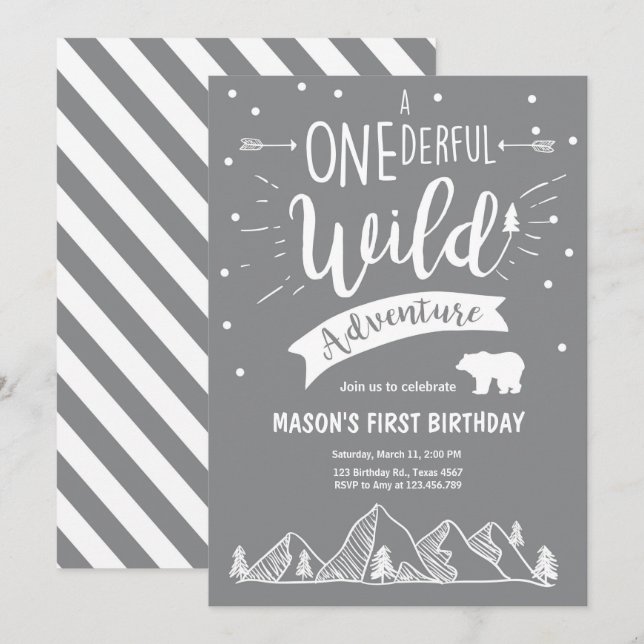 Un maravilloso muchacho de invitaciones a cumpleañ (Anverso / Reverso)