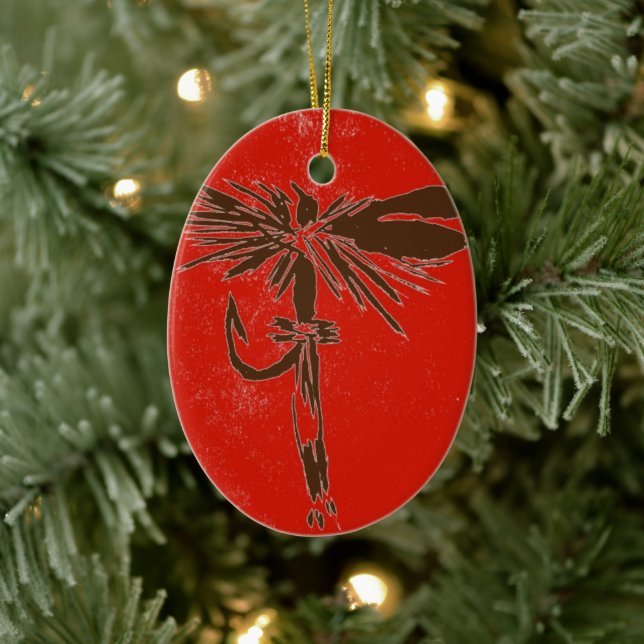 Un marrón sobre trucha roja mosca seca Ornamento d (Árbol)