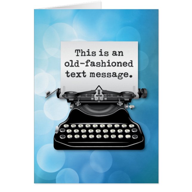 Un "mensaje de texto pasado de moda" (Frente)