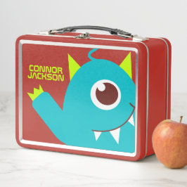 Un monstruo ajeno de ojos niños azules llama caja