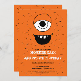 ¡Un Monstruo Naranja Bash! Invitación de Fiesta de