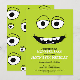 ¡Un Monstruo Verde! Invitación de Fiesta de Monstr