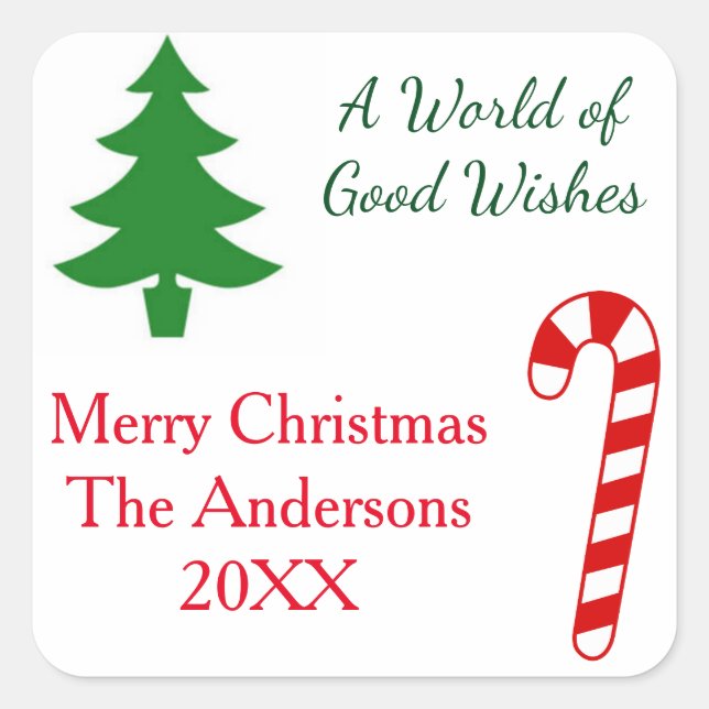 Un mundo de buenos deseos - Pegatina cuadrado (Anverso)