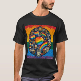 Un mundo de personas orgullosas imprimen camisetas