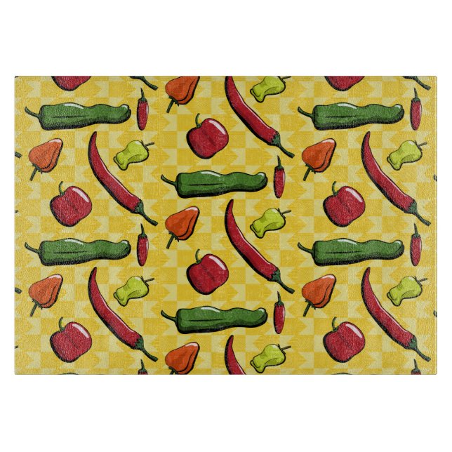 Un mundo de tabla de cortar vidrio de Peppers (Anverso)