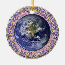 Un mundo. Ornamento del mapa de líneas costeras