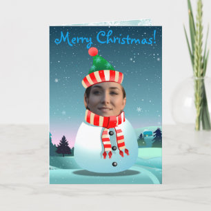 Un muñeco de nieve de navidad con tu propia foto