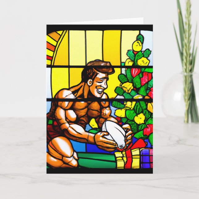 Un Navidad de rugby - Tarjeta de saludo de rugby (Anverso)