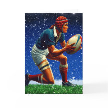 Un Navidad de rugby - Tarjeta de saludo de rugby