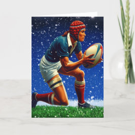 Un Navidad de rugby - Tarjeta de saludo de rugby