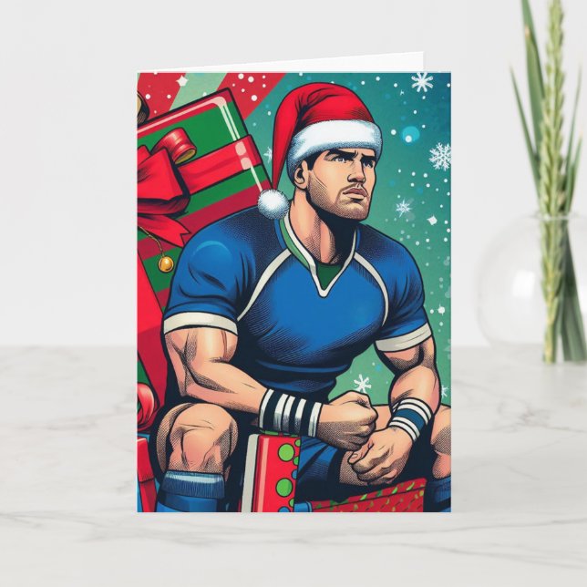 Un Navidad de rugby - Tarjeta de saludo de rugby (Anverso)
