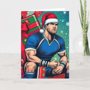 Un Navidad de rugby - Tarjeta de saludo de rugby