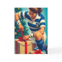 Un Navidad de rugby - Tarjeta de saludo de rugby