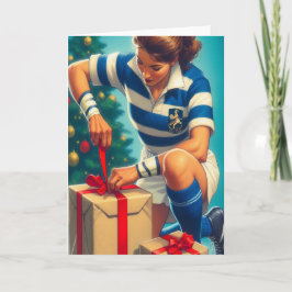 Un Navidad de rugby - Tarjeta de saludo de rugby