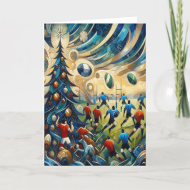 Un Navidad de rugby - Tarjeta de saludo de rugby
