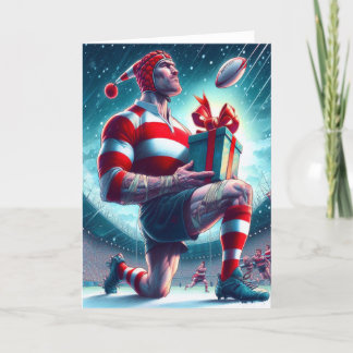 Un Navidad de rugby - Tarjeta de saludo de rugby