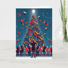 Un Navidad de rugby - Tarjeta de saludo de rugby