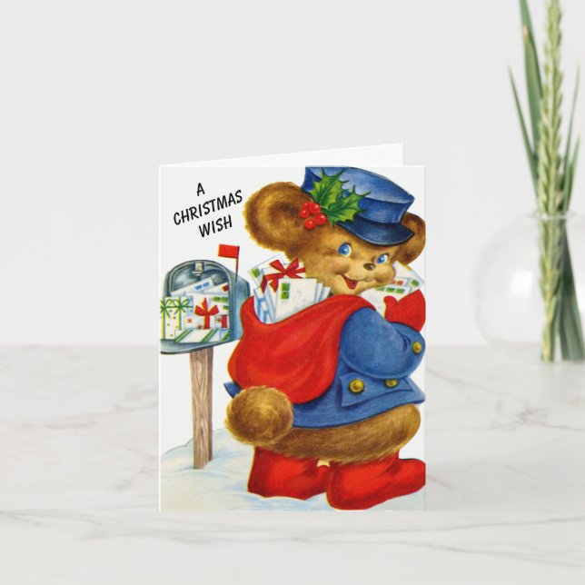 Un Navidad desea un oso de postman para Santa Holi (Anverso)