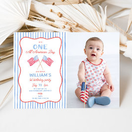 Un niño totalmente americano Invitación de foto de