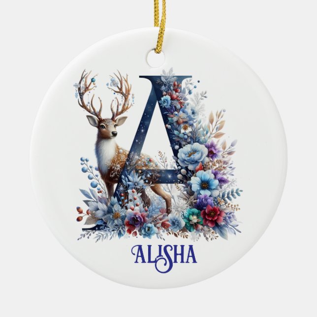 Un nombre de adorno navideño (Frente)