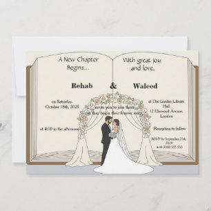Un Nuevo Capítulo Comienza Invitación de Boda de C