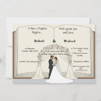 Un Nuevo Capítulo Comienza Invitación de Boda de C