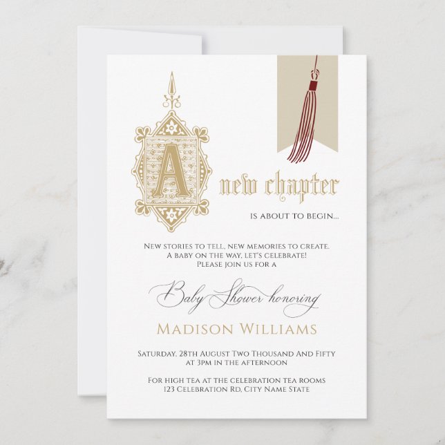 Un nuevo capítulo de la invitación de Baby Shower (Anverso)