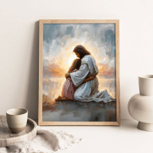 Un Nuevo Día, Arte Cristiano, Jesús con Niña, Jesú