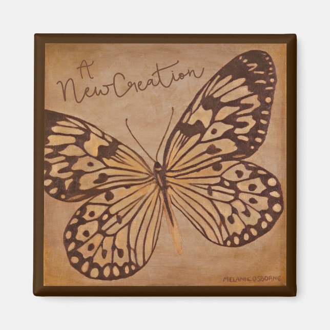 Un nuevo imán de frigorífico de mariposa de creaci (Frente)