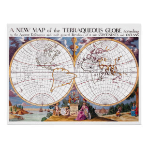Un nuevo mapa del globo terraqueo perfecto poster