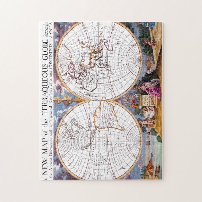 Un Nuevo Mapa Del Terraqueoso Rompecabezas Del Glo (Vertical)