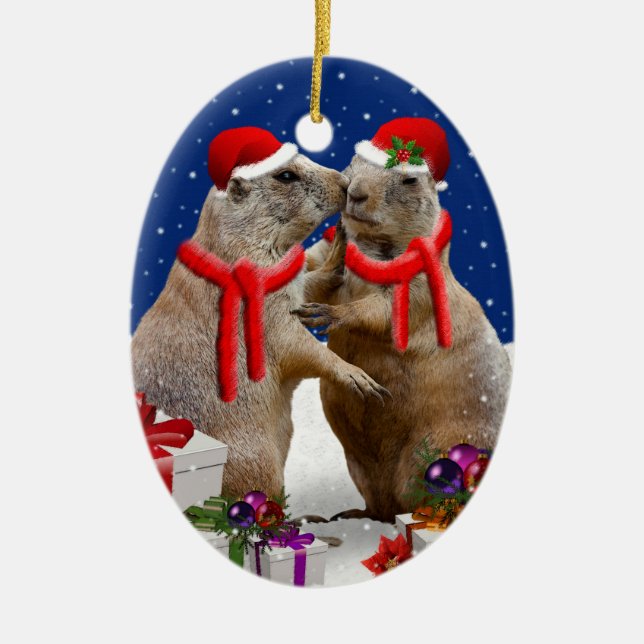 Un ornamento del beso del navidad (Frente)