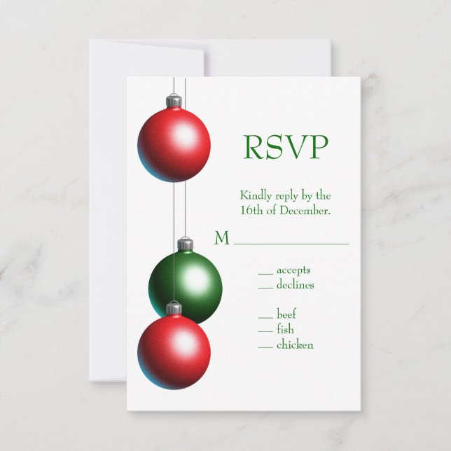 Un Ornamento Verde de Fiesta RSVP (Anverso)