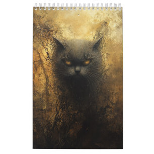 Un oscuro calendario de arte de gatos