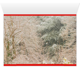 un paisaje invernal blanco en tarjeta de felicitac